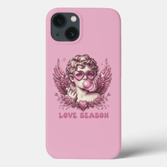Love-Struck Cupid with Pink Glasses and Bubble Gum Case-Mate iPhone Case (Back)