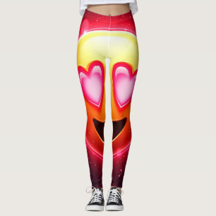 Love Struck Emoji Hearts Glow Leggings