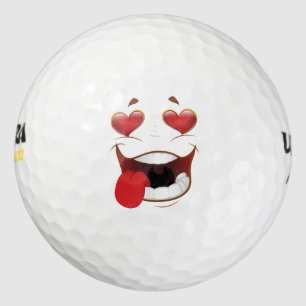Love Struck Funny Face Golf Balls
