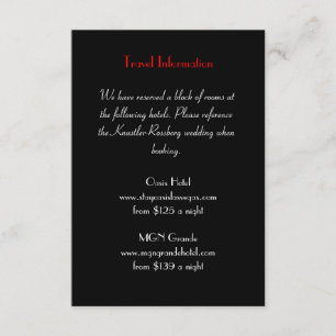 Love Struck Las Vegas Wedding Extra Info Card
