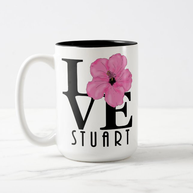 LOVE Stuart Florida Red 15oz Two-Tone Coffee Mug (Left)
