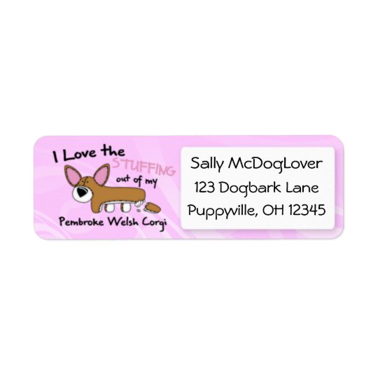 Love Stuffing Corgi Return Address Label