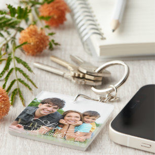 Love Stylish family Photo Elegant Personalised Key Ring
