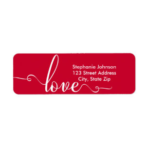 "Love" Stylish Valentines Day Address Label