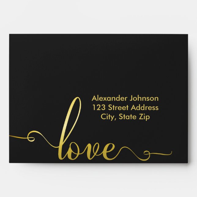 "Love" Stylish Valentines Day Envelopes (Front)