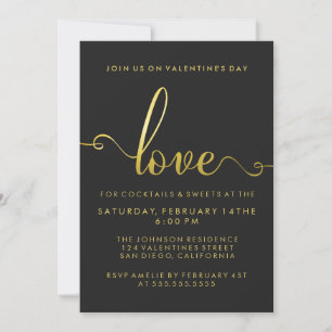 "Love" Stylish Valentines Day Party Invitation