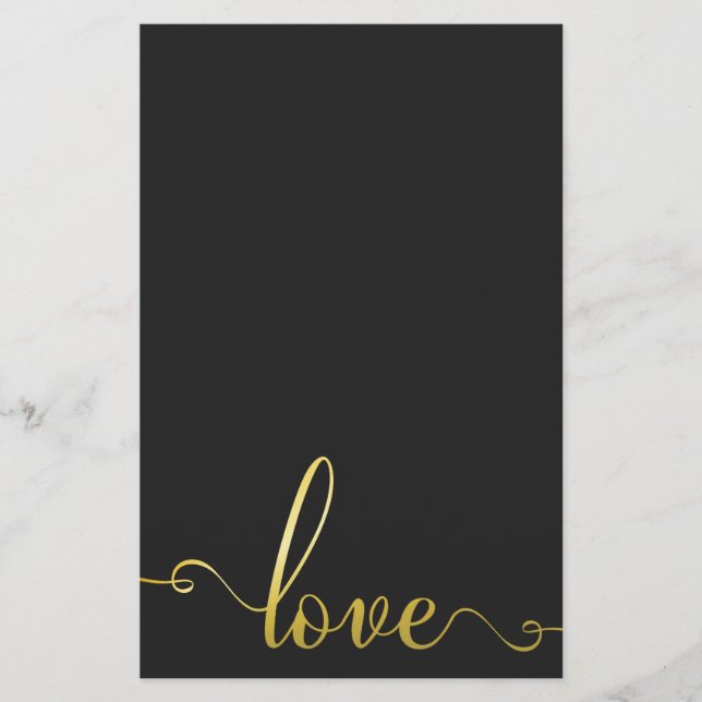 "Love" Stylish Valentines Day Stationery (Front)