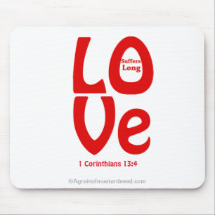 LOVE suffers long Bible Quote Mouse Mat