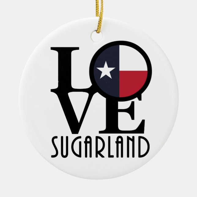 LOVE Sugar Land Ceramic Tree Decoration (Front)