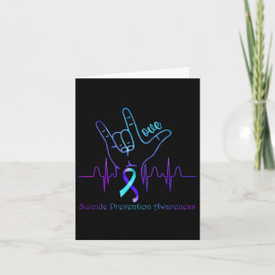 Love Suicide Prevention Awareness Ribbon Support Card