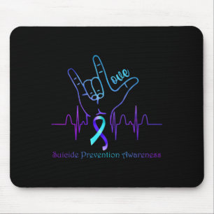 Love Suicide Prevention Awareness Ribbon Support Mouse Mat