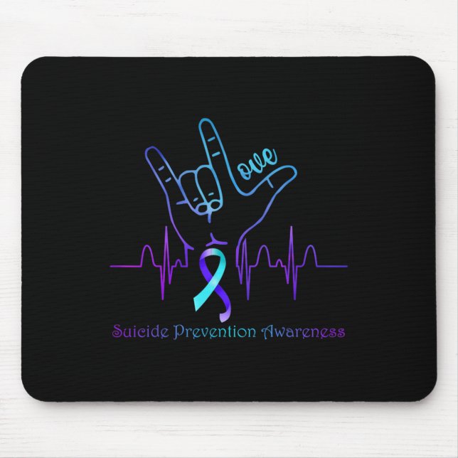 Love Suicide Prevention Awareness Ribbon Support  Mouse Mat (Front)