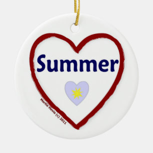 Love Summer Ceramic Tree Decoration