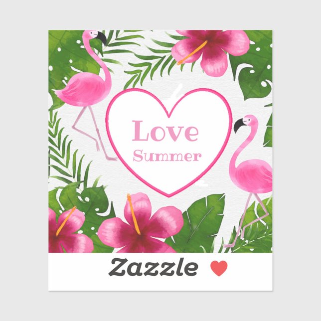 Love Summer Flamingo Tropical Sticker (“Bring the sunshine wherever you go!”)