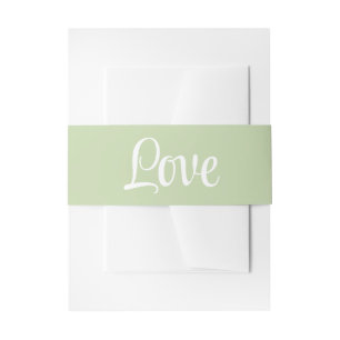 Love Summer Minimalist Green Wedding Invitation Belly Band
