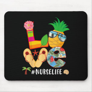Love Summer Pineapple Tropical Flower Flip Flop Nu Mouse Mat