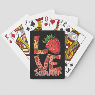 Love & Summer   Pink & Brown   Fresh Strawberry Playing Cards