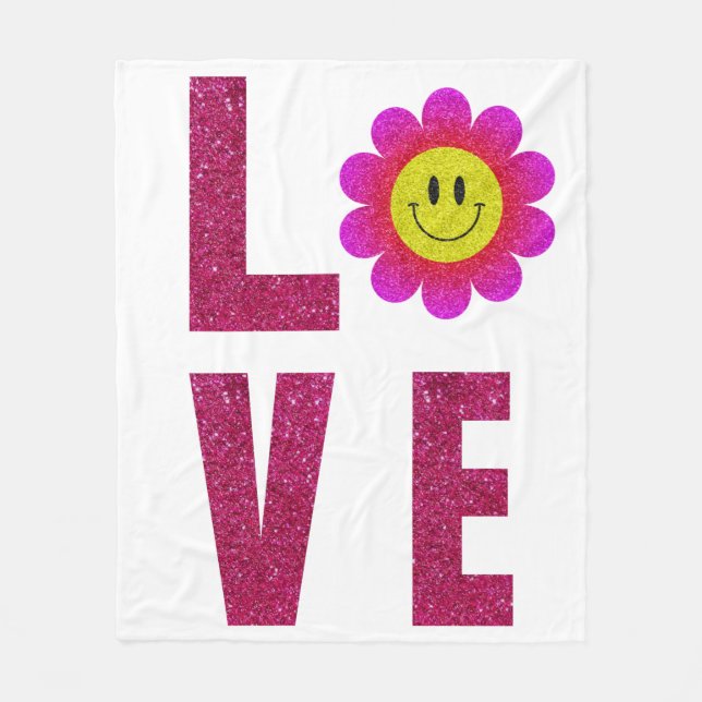 Love Sunflower Fleece Blanket (Front)