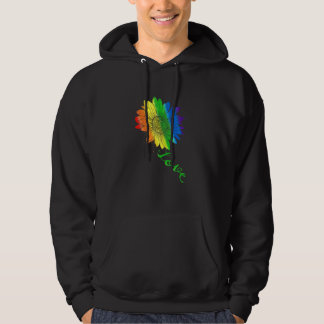 Love Sunflower Floral Lgbtq Rainbow Flag Gay Pride Hoodie
