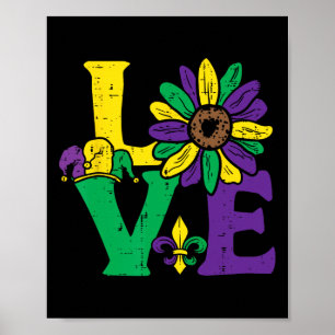 Love Sunflower Mardi Gras New Orleans Flower Women Poster