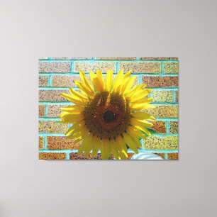 Love Sunflower Stretched Canvas Print