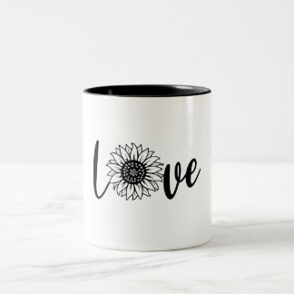 Love sunflower Two-Tone coffee mug