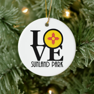 LOVE Sunland Park New Mexico Ceramic Tree Decoration