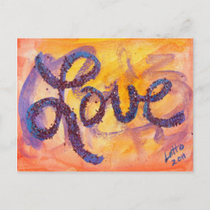 Love Sunset Golden Glow Postcard