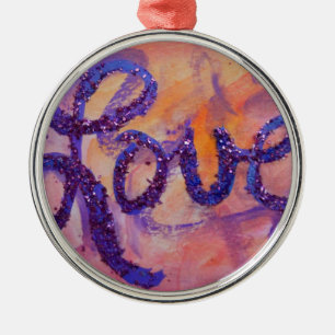 Love Sunset Twilight Word Art Ornament