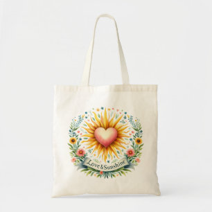 "Love & Sunshine" Heart and Sun Tote Bag