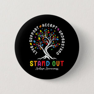Love Support Accept Understand Autism Awareness Au 6 Cm Round Badge