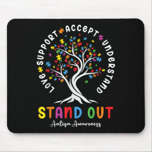 Love Support Accept Understand Autism Awareness Au Mouse Mat