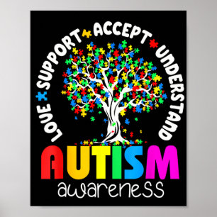 Love Support Accept Understand Autism Awareness Poster