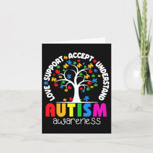 Love Support Accept Understand Puzzle Tree Autism Card