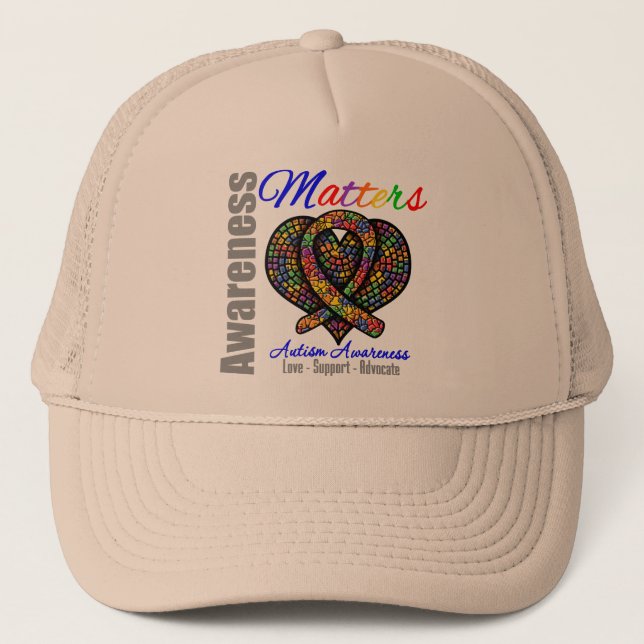 Love Support Advocate - Autism Awareness Trucker Hat (Front)