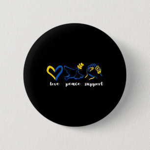 Love Support Peace Ukraine Awareness Heart Unity M 6 Cm Round Badge