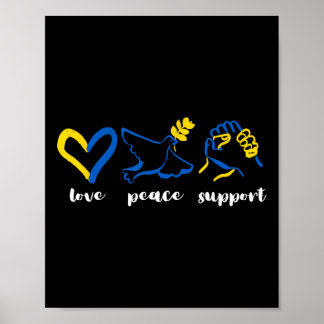 Love Support Peace Ukraine Awareness Heart Unity M Poster