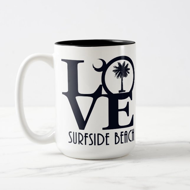 LOVE Surfside Beach SC 15oz Two-Tone Coffee Mug (Left)