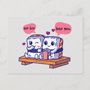 Love Sushi Couple Postcard