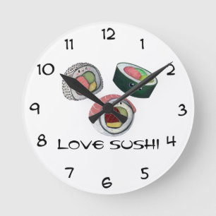 Love Sushi Round Clock