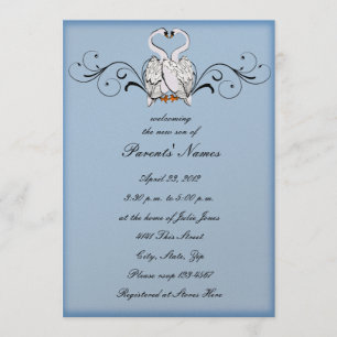 Love Swans Baby Shower Invitation