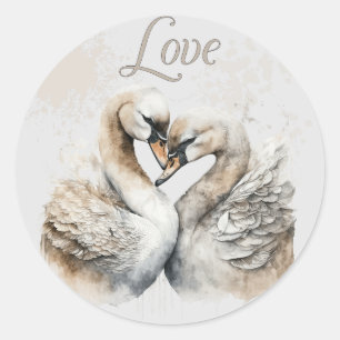 Love Swans  Classic Round Sticker