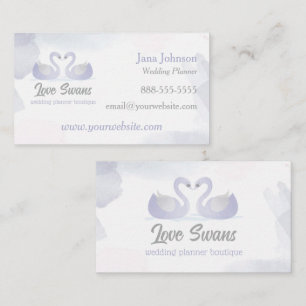 Love Swans Couples Wedding Planner Business Card