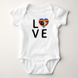 Love - Swaziland Flag Baby Bodysuit