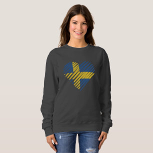 Love Sweden Heart Sverige Swedish Roots Sweatshirt