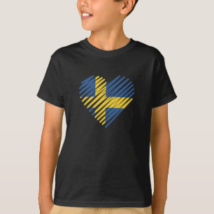 Love Sweden Heart Sverige Swedish Roots T-Shirt