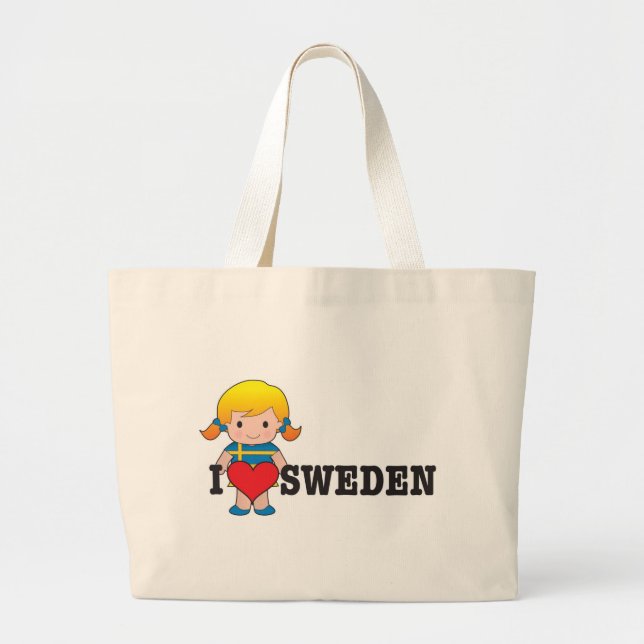 Love Sweden Large Tote Bag (Front)