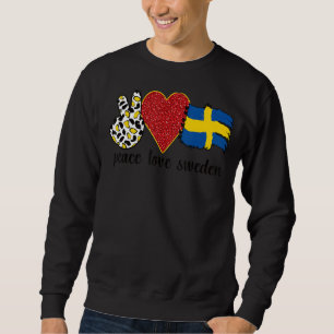 Love Sweden Proud Swedish Flag Swedish Roots Sweatshirt