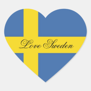 Love Sweden-Swedish Flag Heart Sticker