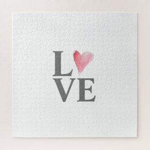 LOVE Sweet Heart Pink Valentine Art Jigsaw Puzzle
